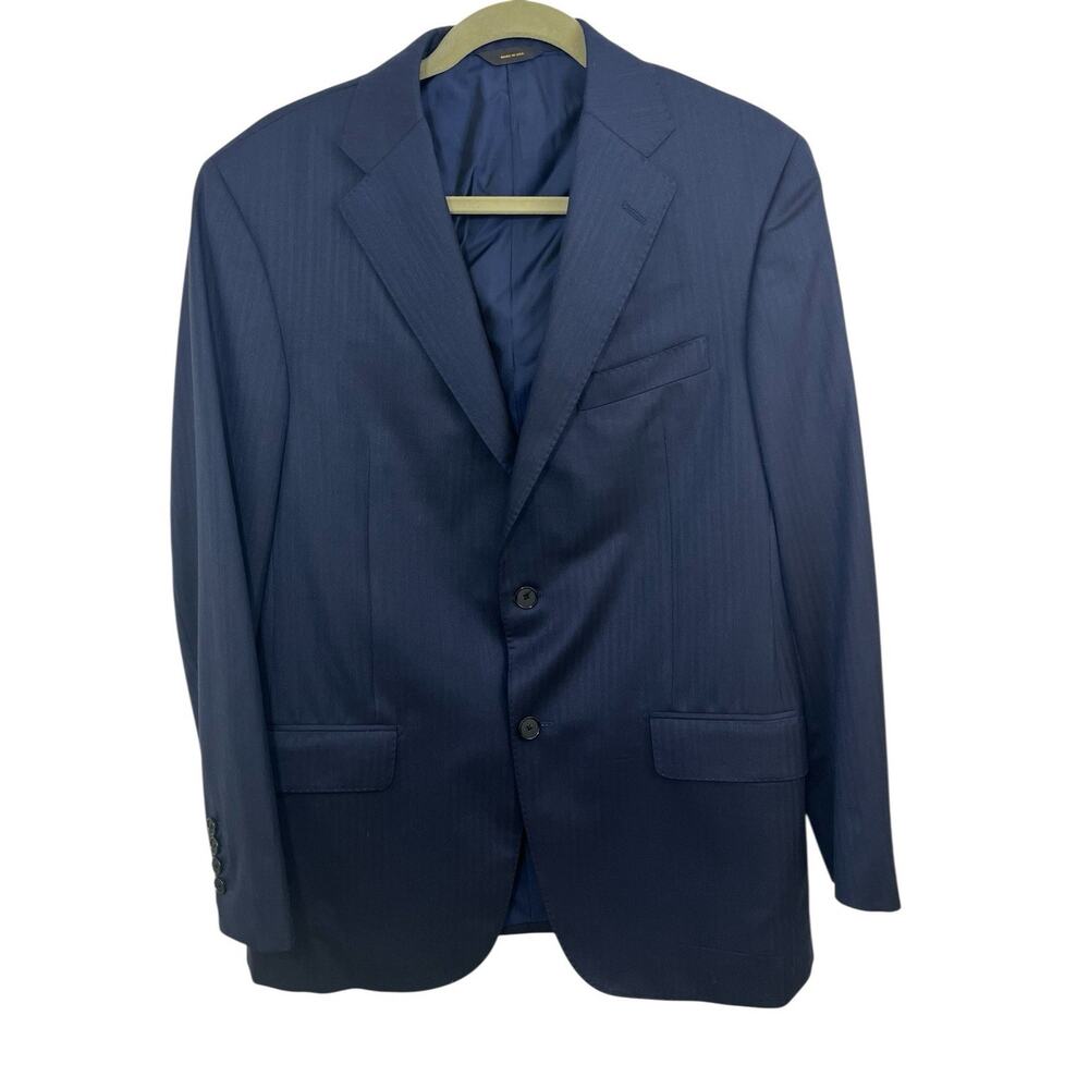 Hickey Freeman Blazer Sports Coat Bespoke Blue Wool 41R Men's Tailored Career